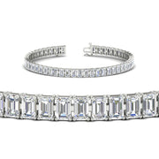 Emerald Cut Tennis Diamond Bracelet 10 Carat